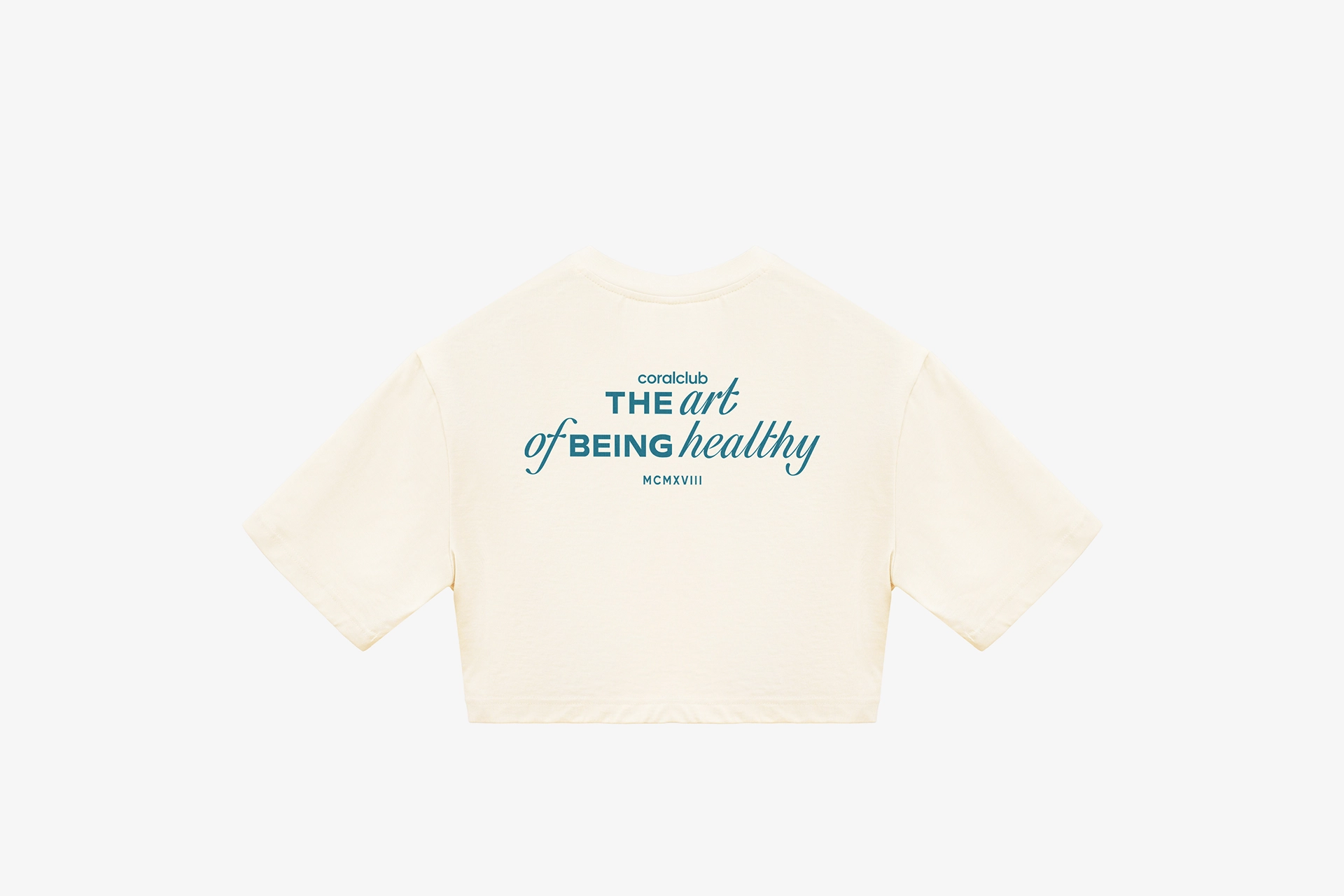 Футболка кроп женская, бежевая